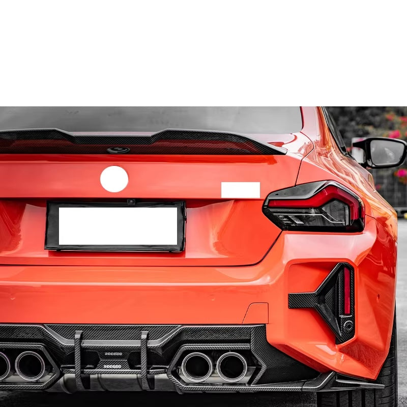 Dry Carbon Fiber Rear Bumper Diffuser Side Splitters - For BMW G87 M2