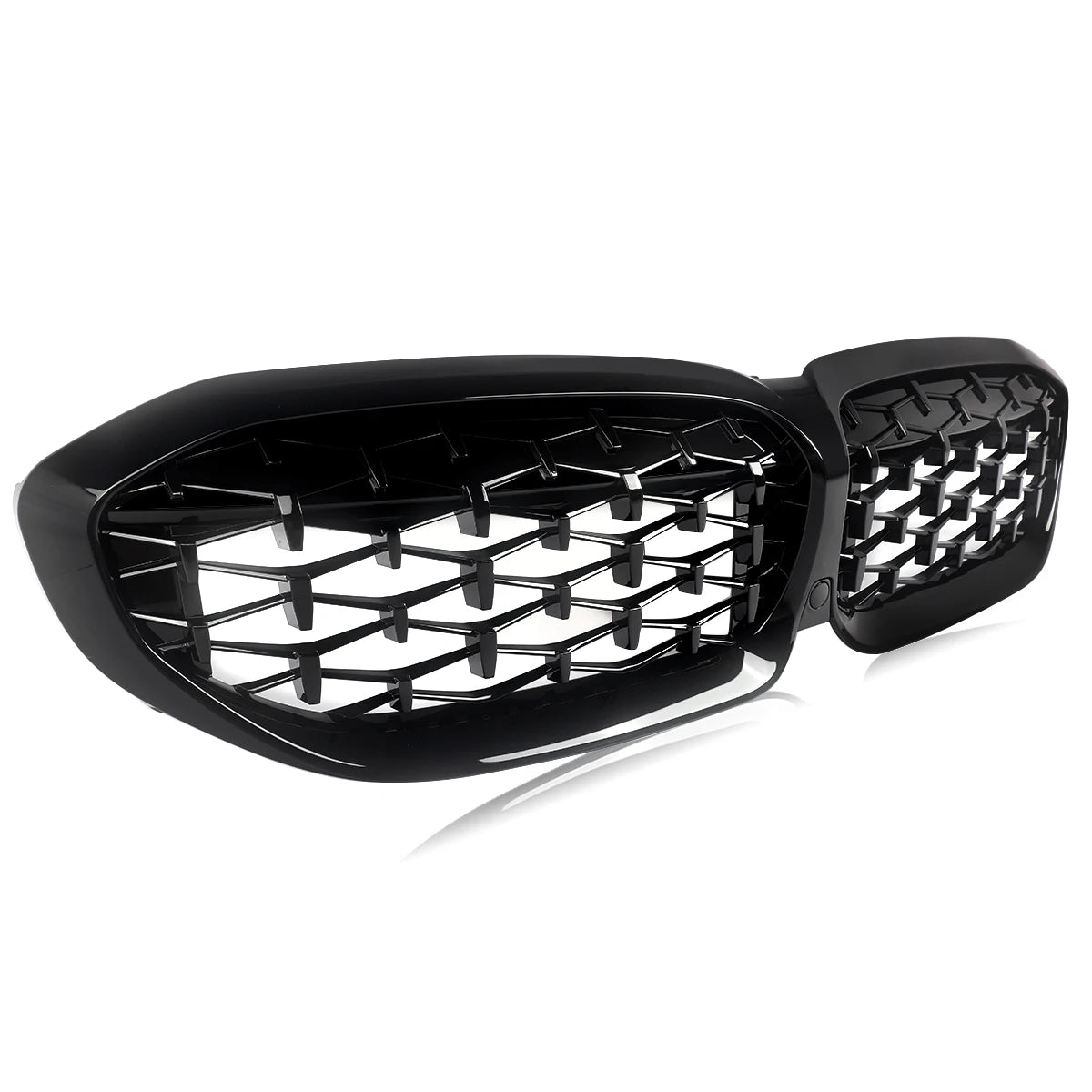 Gloss Black Diamond Style Front Kidney Grille – BMW 3 Series G20 G21 (2018–2021)