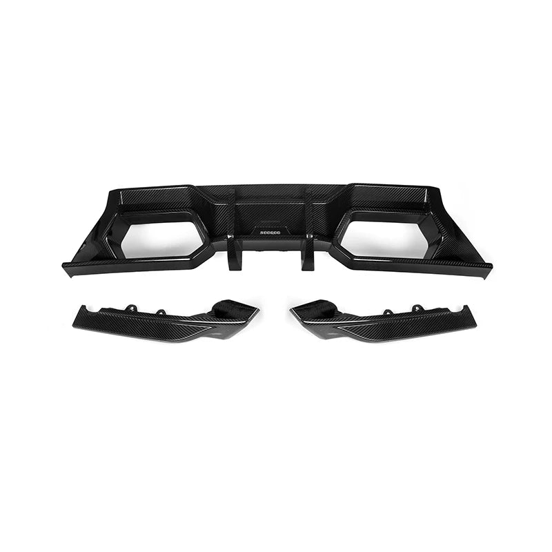 Dry Carbon Fiber Rear Bumper Diffuser Side Splitters - For BMW G87 M2