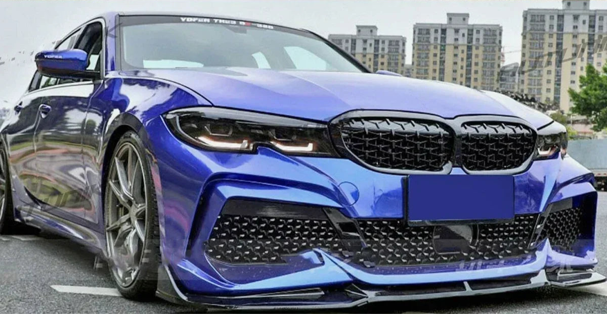 Gloss Black Diamond Style Front Kidney Grille – BMW 3 Series G20 G21 (2018–2021)