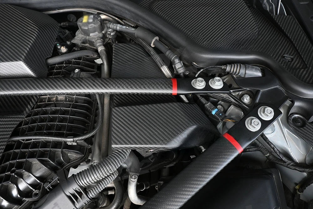 Dry Carbon Fiber Engine Strut Brace Tower Bar – BMW G80, G82, G83 M3 M4 (2021+)