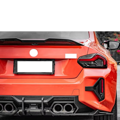 Dry Carbon Fiber Rear Bumper Diffuser Side Splitters - For BMW G87 M2