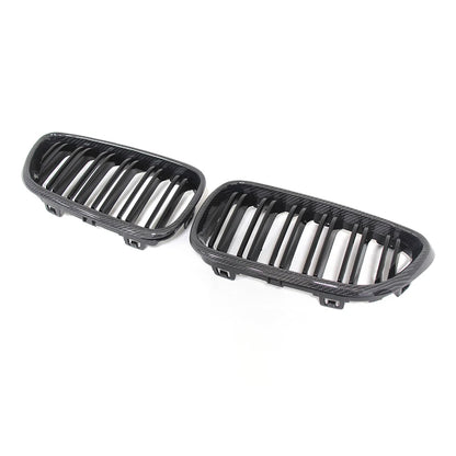 Carbon Fiber Front Grille Kidney Dual Line Slat - BMW 2 Series F22 F23 F87 M2 (2014-UP)