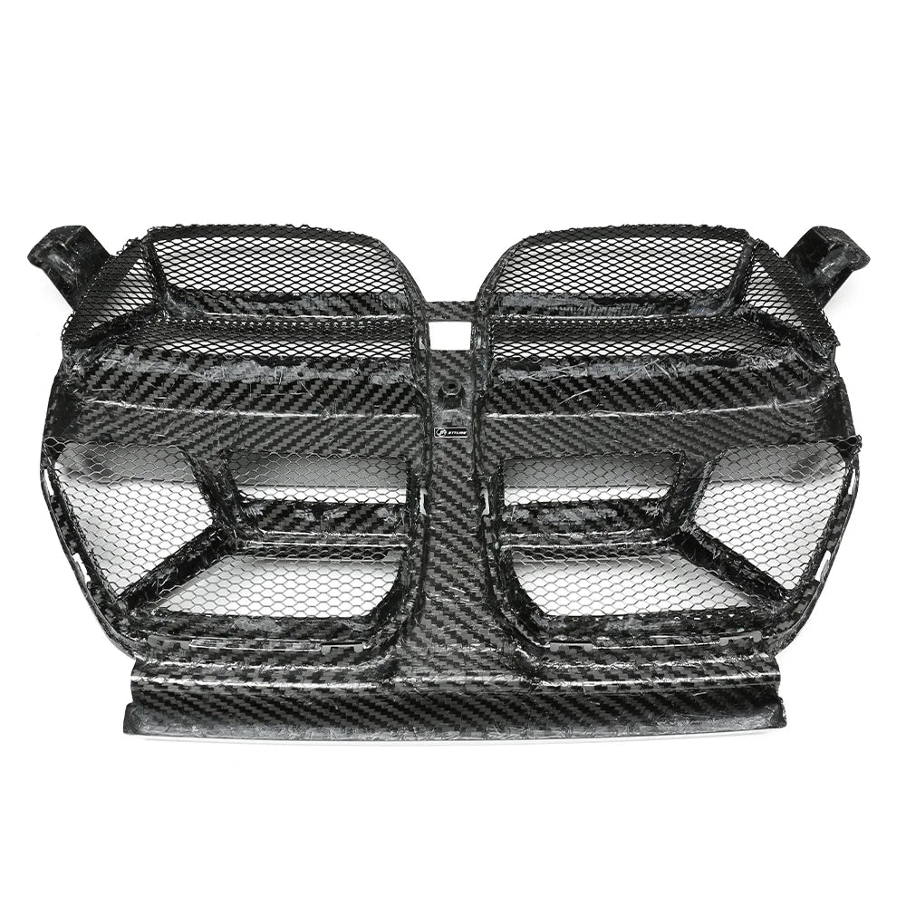 Dry Carbon Fiber Front Grill Front Car Bumper Grille CLS Style Stainless Mesh Screen for BMW G80 G81M3 G82 G83 M4