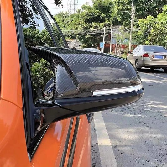 Real Carbon Fiber Mirror Cover - BMW 1, 2, 3, 4, i3, X1 Series (F20, F30, F31, F32, F36, 320i, 328i, 330d, 335i, M3 Look Replacement Style)