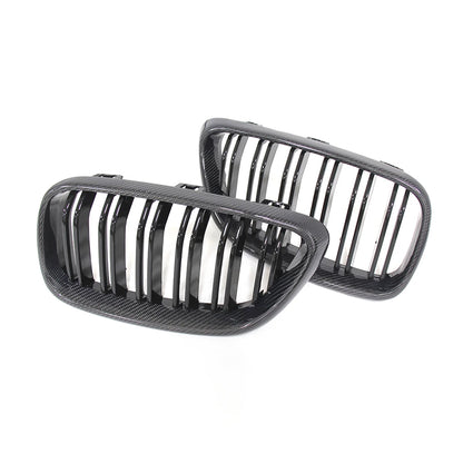 Carbon Fiber Front Grille Kidney Dual Line Slat - BMW 2 Series F22 F23 F87 M2 (2014-UP)